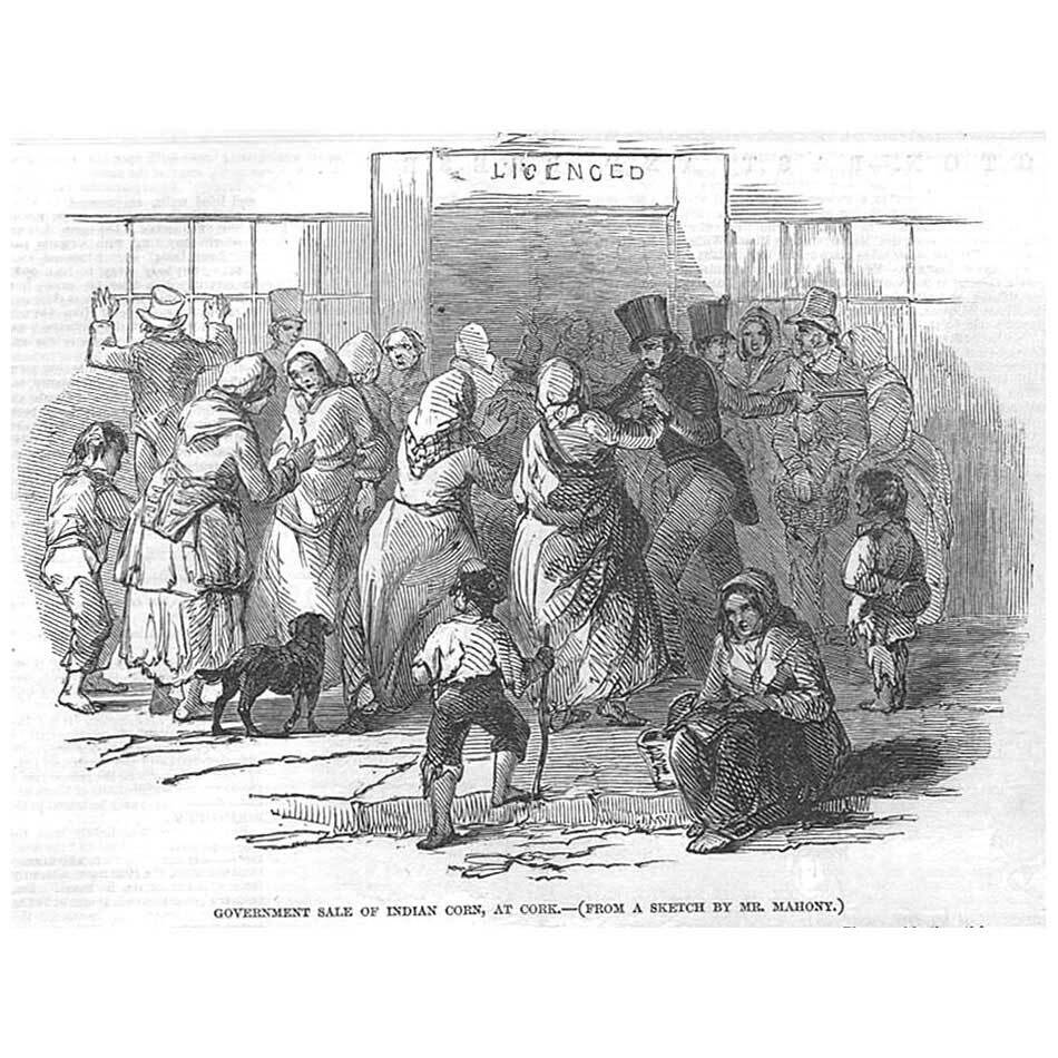 IRELAND Government Sale of Indian Corn at CORK Antique Print 1846 eBay