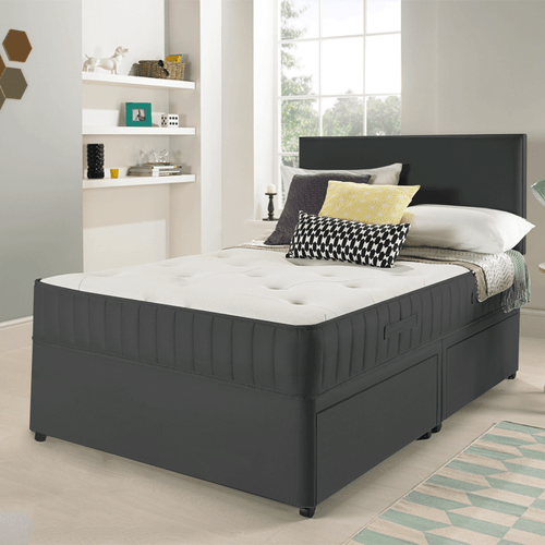 NEW MEMORY FOAM DIVAN BED SET WITH MATTRESS AND HEADBOARD 3FT 4FT6 DOUBLE 5FT - Picture 2 of 6