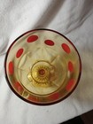 Vintage 1960’s Goblet Glass Amber with Red Polka Dots — photo 3