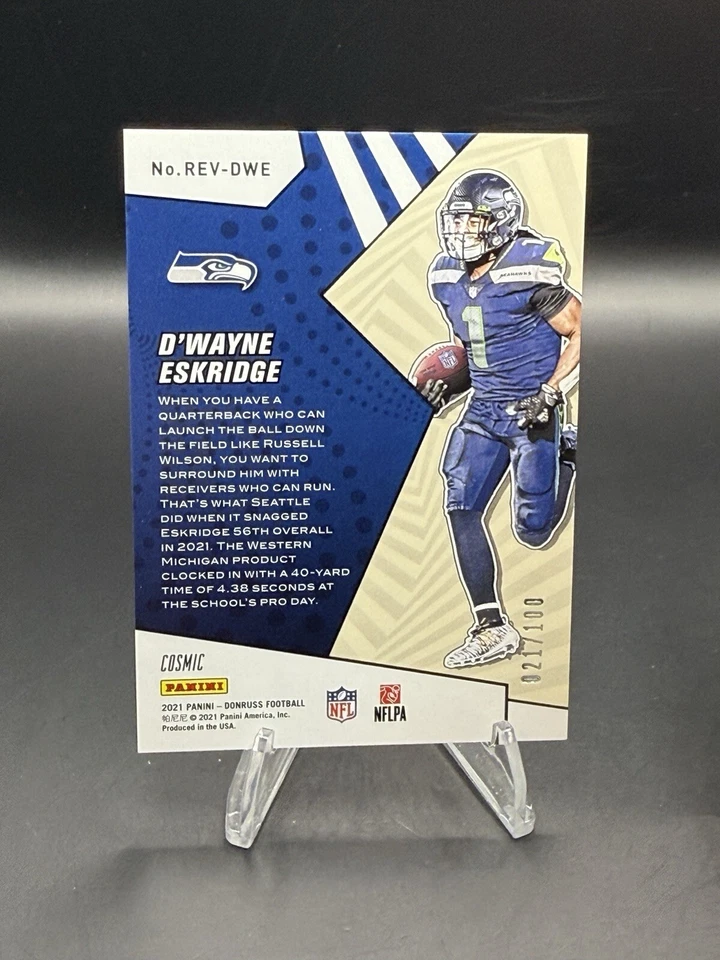 2021 Panini Donruss - Rookie Revolution Cosmic #REV-DWE D'Wayne Eskridge /100 - Image 2 of 4