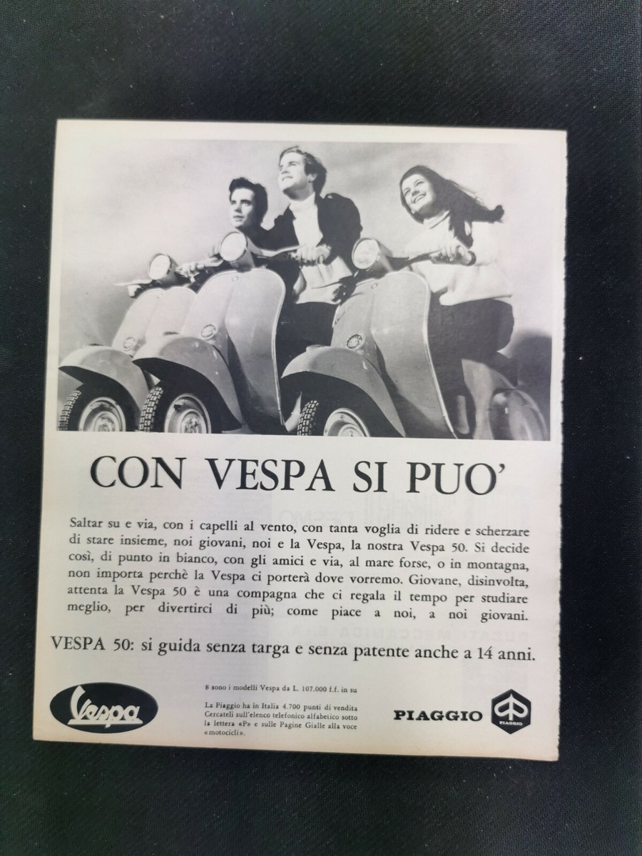 1968 Vespa scooters original italian vintage advertising magazine page  Piaggio