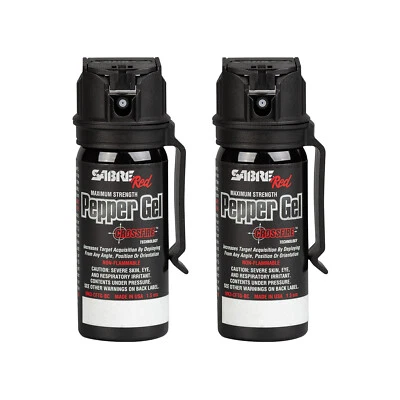 SABRE Crossfire Pepper Gel Deploys At Any Angle Maximizes Target Acquisition 2pk
