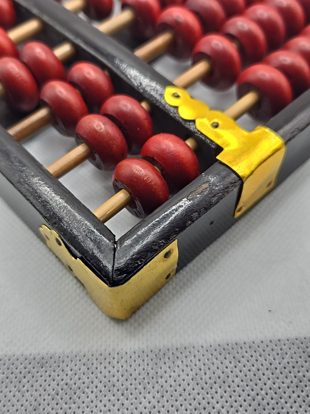 🧮 Antique Asian Chinese Wooden Lotus Flower Abacus 13 Rods 91 Beads