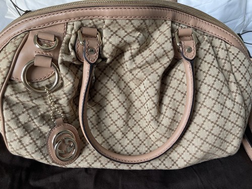 Vintage Gucci Canvas Shoulder Bag