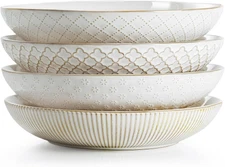 Pasta Bowl, Large Salad Serving Bowl (9.2 in./42 oz.), Ceramic Dish Set of 4