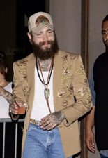 Men Beige2Pc Customized Western Suit Floral Embroidered Cowboy prom party outfit