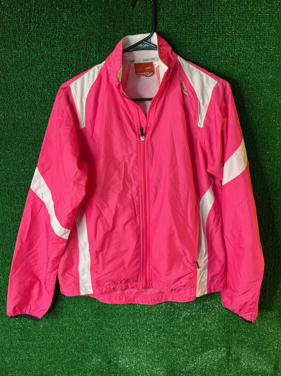 pink saucony windbreaker zip up Size small