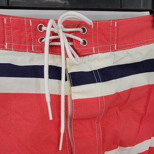 J. Crew Herren 36 Nylon Badehose Netz innen rot weiß blau gestreift Bademode - Bild 4 von 9