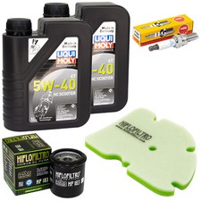 Öl 2L Wartung für Piaggio X9 125 X 9 2005-07 Set Luftfilter Ölfilter Zündkerze