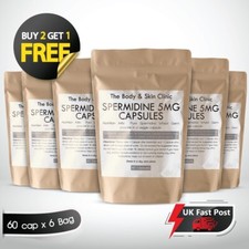 Spermidine Supplements 5mg - 500mg Wheat Germ Extract Capsules Potent Formula x6