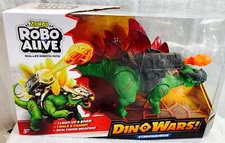 Robo Alive Dino Wars Stegosaurus Walks, Chomps, Lights Up, Roars & Fires Weapon