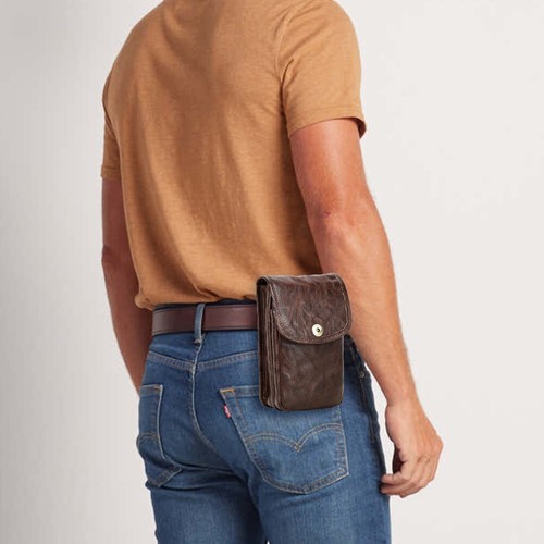 Men's Genuine Leather Waist Bag Fanny Pack Belt Bag Pouch Phone Wallet Outdoor - Picture 2 of 9