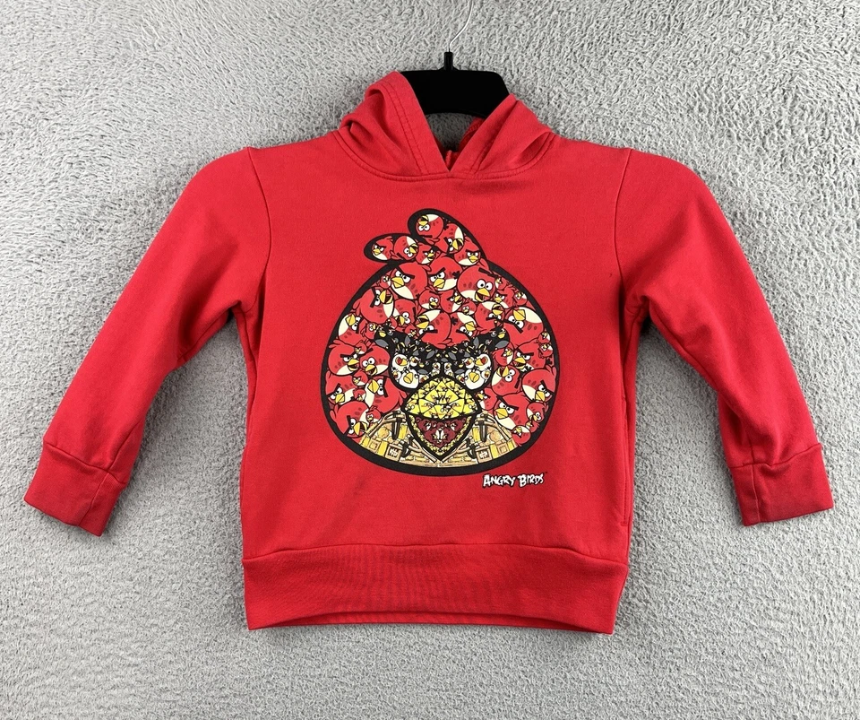 Angry Birds Sudadera con Capucha Niños Niños XS 4-5 Sudadera Pullover Bolsillos con Capucha 2013 Foto 3 de 4