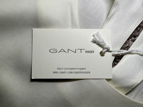 GANT Rugger Women’s Dress Solid White Crème L/S Round Collar Size L NWT - Picture 17 of 23
