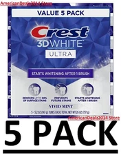 Crest 3D White Ultra Whitening Toothpaste, Vivid Mint (5.2 oz., 5 pk.)