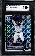 2022 Bowman Chrome Mega Refractor JULIO RODRIGUEZ SP RC Rookie! SGC 10 GEM MINT!