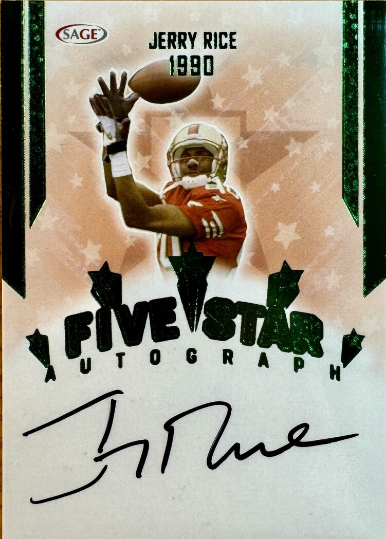 2023 SAGE #FS-3 Jerry Rice AUTO Five-Star 1990 ON-CARD AUTOGRAPH 
