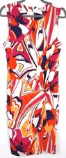 Kut from the Kloth Dress Sz 10 Floral Ruched Sheath Twist Front Tropical Resort