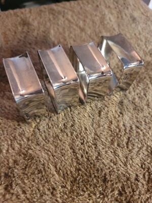 Aukey Set Of 4 Vintage Silver Plated Napkin Rings Modern Square