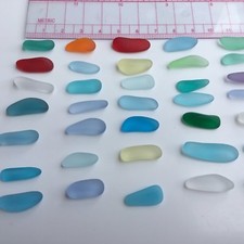 10 Pieces Long Slim Strip Shape Beach Sea Glass Beads Jewelry Making