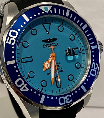 Invicta 60mm グランドダイバー XXL ナイトビジョン グリーンＤ 60mm Auto | BLUE Luminous Dial | Black Bezel \u0026 Band | XXL GRAND DIVER Mens  Watch