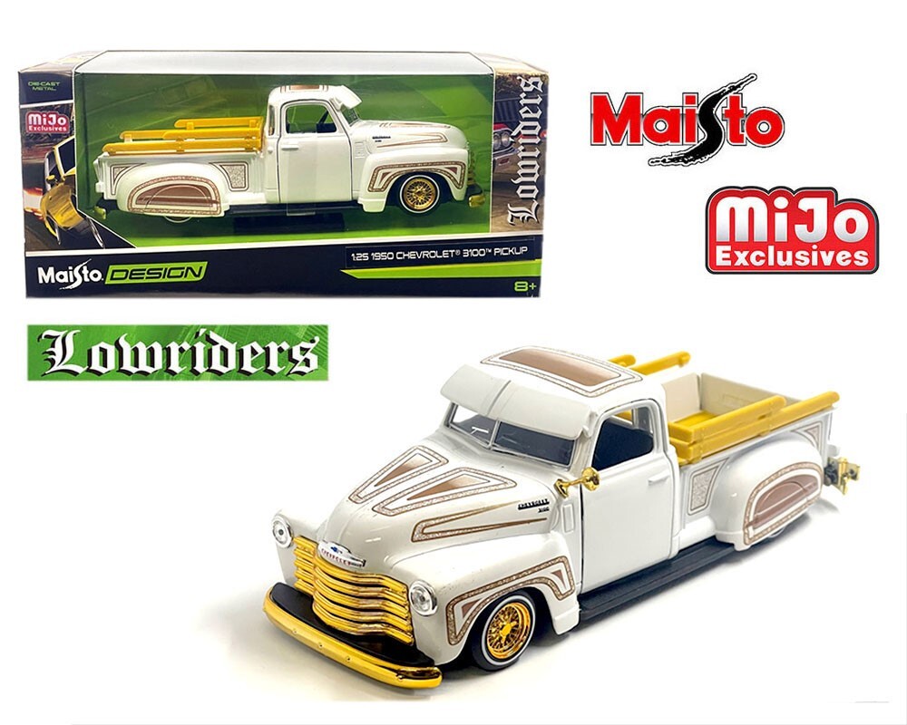 Maisto 1:24 1950 Chevrolet 3100 Pickup Truck White Lowriders