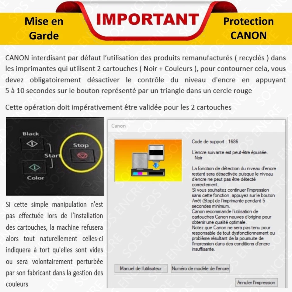 SOS ENCRE - Cartouches d'encre compatibles Canon 540 et 541 XL : Pixma MG MX TS - Photo 3/4