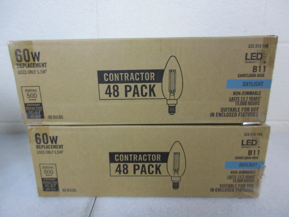 Feit Electric 60-Watt Equivalent B11 Glass Filament Contractor Pro Pack - 96PK - Image 3 of 4