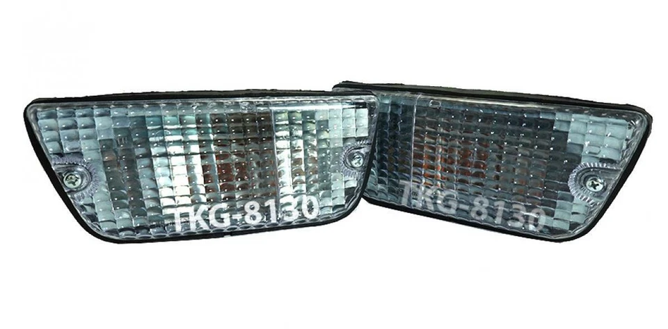 1 par de luces de señal de giro de parachoques delanteras transparentes para NIssan / Datsun 620 1972 - 1979 Foto 3 de 4