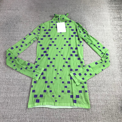 Acne Studios Shirt Womens Extra Small Turtleneck Green Purple Long