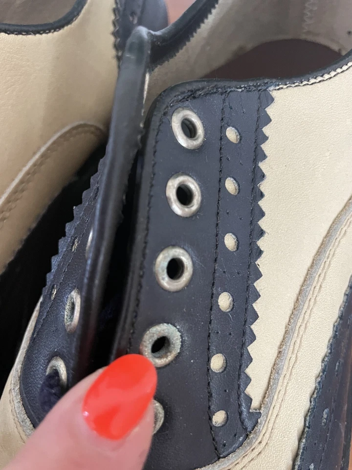 Auténticos zapatos Oxford Bass Saddle años 70 8,5 D en caja con recibo vintage 1974 Foto 4 de 4