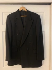 Holt Renfrew 42 Long Mens Black Blazermade In Canada 100% Wool