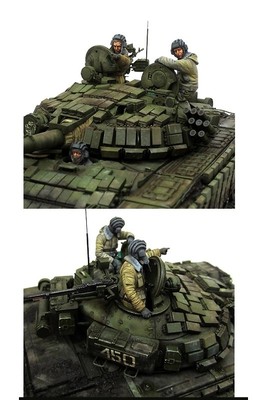 1/35 Modern Russian Tank Crew Resin Model Kit (3 Figuren)