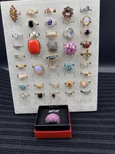 Lot Of 40 Costume Jewelry Rings  9 Avon, 1 Avon 925 Silver 1 Sarah Cov See Desc