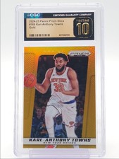 KARL ANTHONY TOWNS 2024-25 PANINI PRIZM DECA GOLD KNICKS /10 CGC 10 Q3873