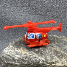 Tin Helicopter Retro Yone Japan Fire Department Red WORKS