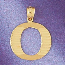 Initial O Charm Pendant 14k Gold 1.5 Grams 