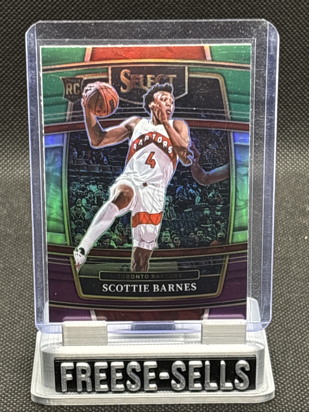 2021-22 Panini Select-Concourse Scottie Barnes #74 Green White Purple Prizm (RC)