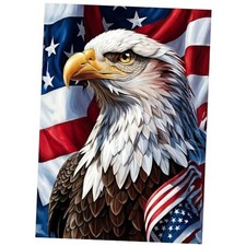 American Eagle Diamond Art Kits for Adults Beginners, Red, White, Blue, Brown
