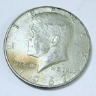 1967 Kennedy Half Dollar 40% Silver, Circulated Coin #7124