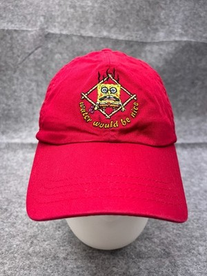 Spongebob Squarepants Hat Cap Strap Back Youth Red Cotton Water Would Be Nice