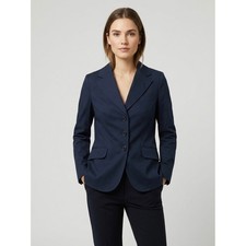 Bogner Navy Blue Cotton Blend 3-Button Blazer Jacket Size US 10