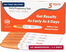 iHealth Pregnancy Test 5-Pack Value Kit - Ultra Sensitive Early Detection 10mIU/