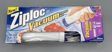 Ziploc Vacuum Starter Kit ~ 1 Hand Pump & 3 Quart Bags  New Sealed Discontinued
