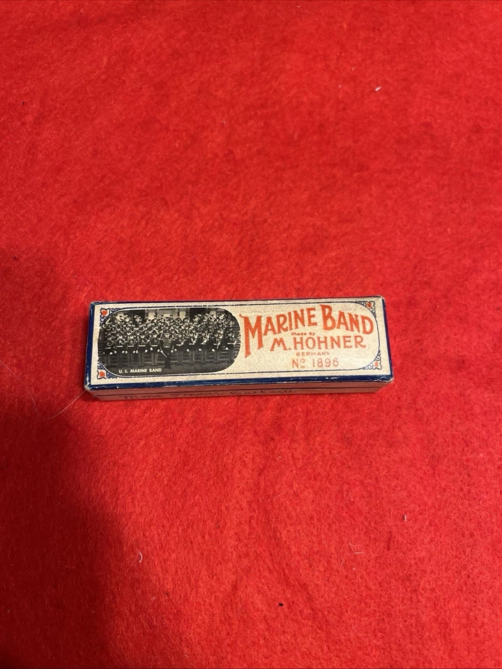 Llave armónica vintage M Hohner Marine Band of G 1896 con caja de cartón Foto 2 de 4
