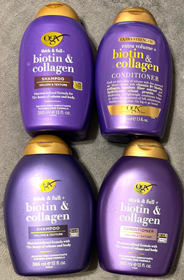 2 Sets OGX Biotin & Collagen Volume - Shampoo & Conditioner - 13 FL OZ Each