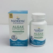 Nordic Naturals Algae Omega 60 Soft Gels Vegan 715mg Omega 3 Supplement NEW 5/27