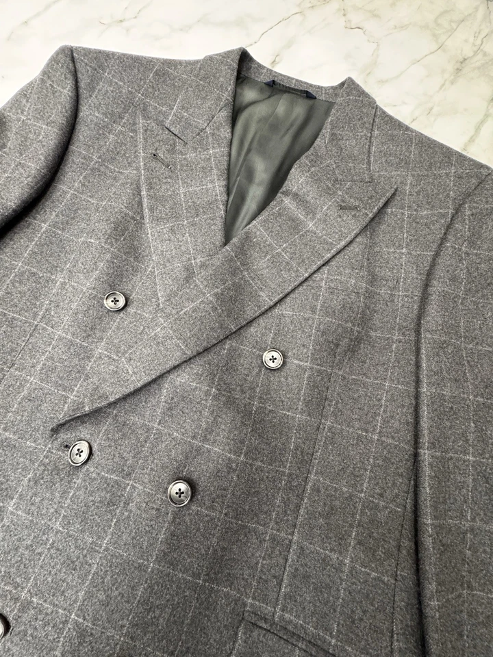 Pristine VTG Burberrys 100% Pure Wool Suit  Pinstripe Grey Mens 41R Made In USA - Image 3 of 4