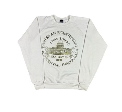 Vintage Washington DC Sweater White Raglan Crewneck size XL 80s