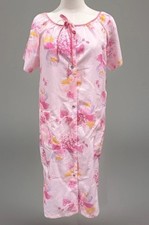 VTG Artisitc Fantasy Granny Core Short Sleeve Snap Button Nightgown Housecoat M